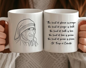 St Teresa of Calcutta, Mother Teresa mug, Saint Teresa Catholic coffee mug, Mother Teresa quote, RCIA gift, Confirmation gift, Catholic gift