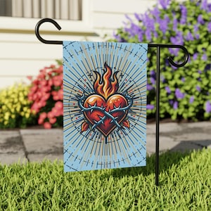 Sacred Heart of Jesus, Sacred Heart flag, Catholic garden flag,  yard flag, Catholic home decor, yard art, Jesus banner, Catholic mom gift