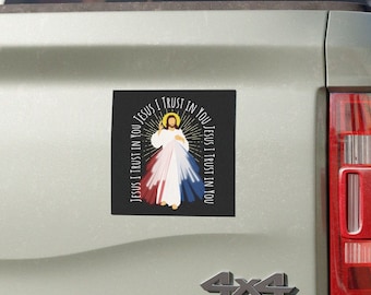 Divine Mercy Catholic Car Magnet, Catholic bumper sticker, Jesus I Trust in You, Catholic car decal, Jesus Divine Mercy, Catholic gifts