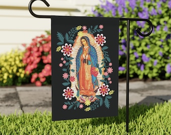Our Lady of Guadalupe yard flag, Virgen de Guadalupe, Nuestra Señora de Guadalupe, Catholic garden flag,yard flag, yard banner Catholic gift