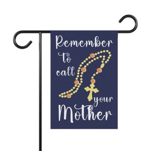 Pray the Rosary, Catholic yard flag, Church garden flag, Mary garden, Catholic classroom, Virgin Mary, Catholic house decor, Catholic gifts image 3