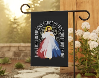 Divine Mercy Garden flag, Catholic garden flag, Divine Mercy yard flag gift, Catholic home decor, Jesus garden banner, Catholic gift