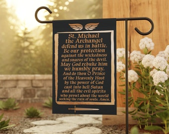 St. Michael, Catholic garden flag, St Michael gift, Catholic home decor, Catholic garden banner,  Catholic gift, priest gift, gift police