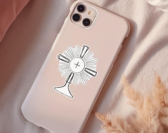 Eucharist sticker, Catholic sticker, Monstrance sticker, Holy Eucharist, First Communion gift, Catholic laptop sticker, decal, water bottle