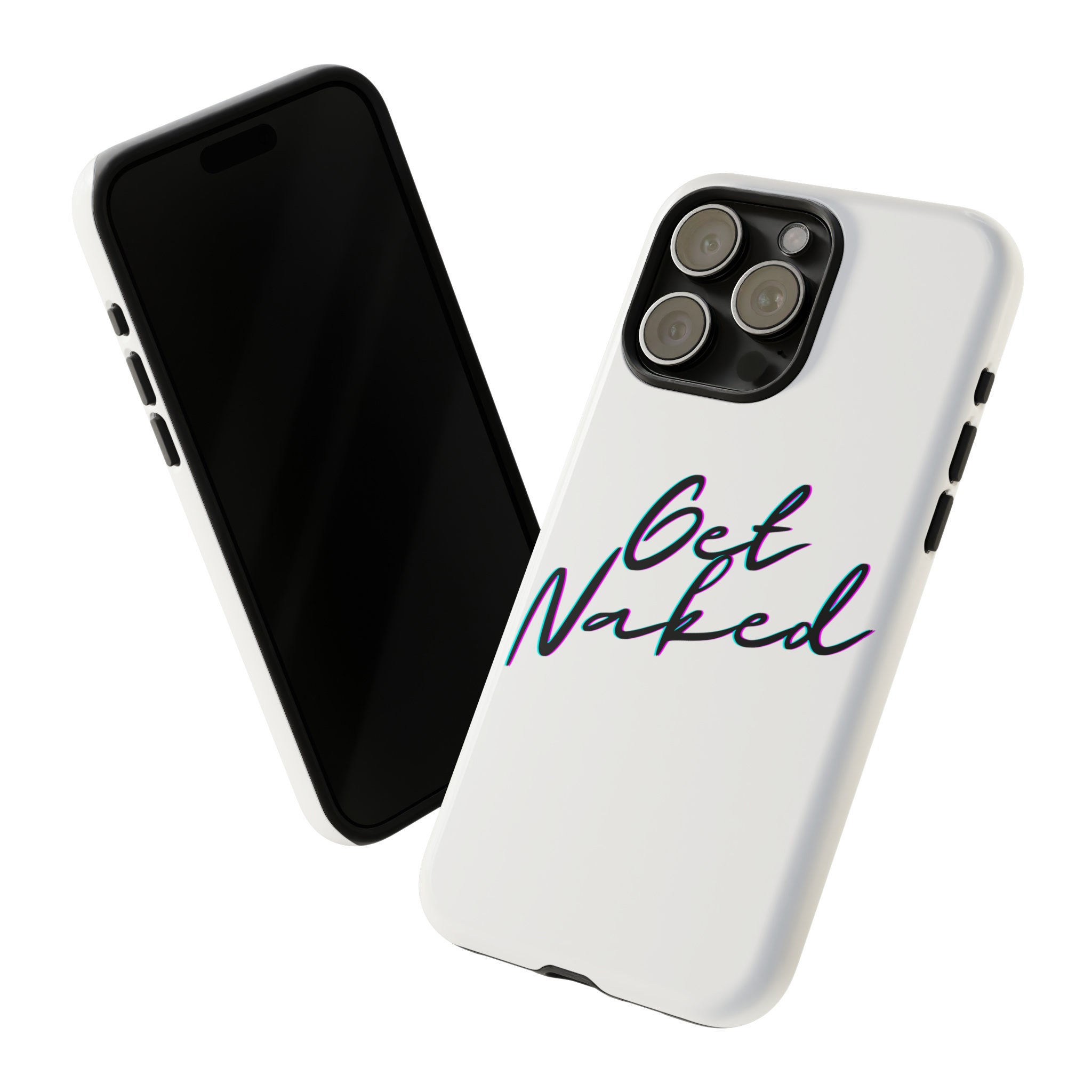 Trendy 'Get Naked' Phone Case: Dual Layer Protective iPhone Case