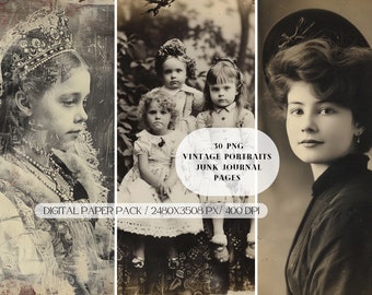 Vintage Photography Victorian Style PNG digital junk journal ephemera, printable antique photos, scrapbook,collage sheet, Victorian portrait
