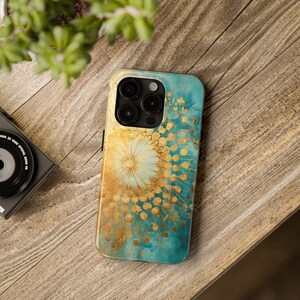 Mandala Tough Phone Case: Artistic Floral Design, Impact Resistant