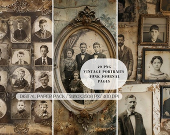 Vintage Photography Victorian Style PNG digital junk journal ephemera, printable antique photos, scrapbook,collage sheet, Victorian portrait