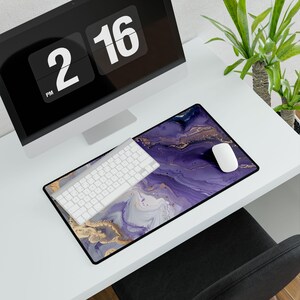 Elegante Marmor Schreibtischmatte, Stilvolles Büro Accessoire für Zuhause, Perfekt für die Arbeit von zu Hause aus, Geschenk für Studenten, Computer Schreibtischunterlage