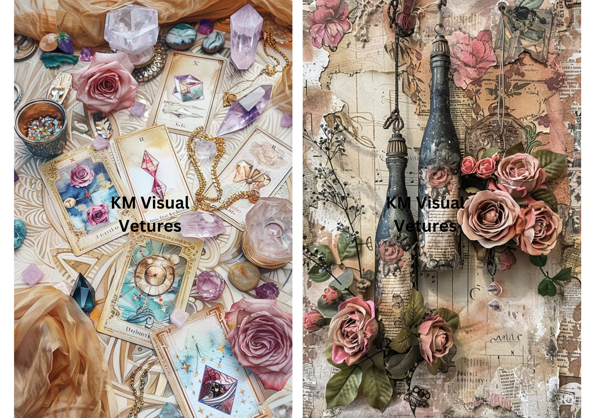 Vintage Boho Fortune Teller PNG Journal Pages Printable Paper, Digital ...
