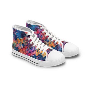 Floral High Top Sneakers: Colorful Women&#39;s Canvas Shoes