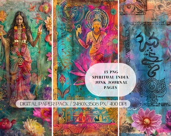 Kit diario spazzatura della dea Lakshmi: India spirituale, pagine A4 (download digitale)