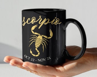 Scorpio coffee mug, Zodiac sign, zodiac coffee mug,  Zodiac Gift, Astrology Gift, Scorpio gift, Horoscope 11oz Black Mug