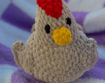 large handmade crochet chicken, stardew valley chicken, chicken plushie