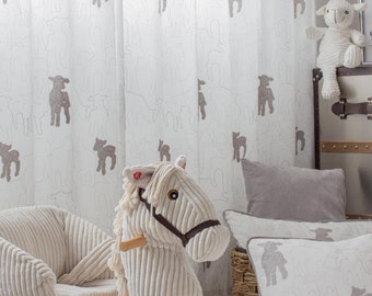 Kinder Vorhang-Set "Little Sheep" (2 Stk.), Größe 140 x 250 cm