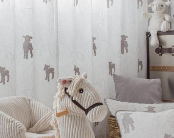 Children's curtain set "Little Sheep" (2 pieces), size 140 x 250 cm