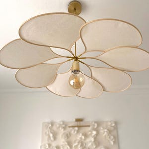 Petal Light, Pendant Light, Dining Room Light Fixtures, Rattan Chandelier, Flower Chandelier, Nordic Pendant Light, Fabric Chandelier