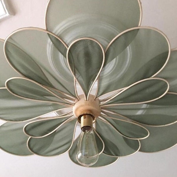 Petal Lamp, Pendant Light, Dining Room Light Fixtures, Rattan Chandelier, Flower Chandelier, Nordic Pendant Light, Fabric Chandelier