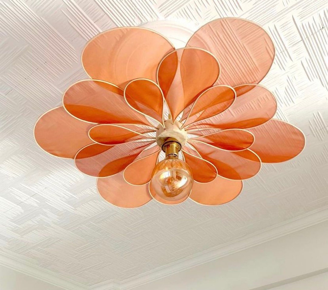 Petal Lamp, Pendant Light, Dining Room Light Fixtures, Rattan Chandelier, Flower Chandelier