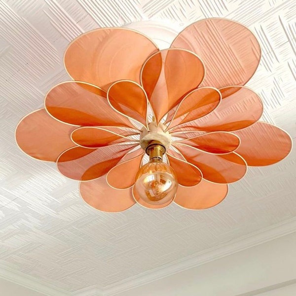 Petal Lamp, Pendant Light, Dining Room Light Fixtures, Rattan Chandelier, Flower Chandelier, Nordic Pendant Light, Fabric Chandelier