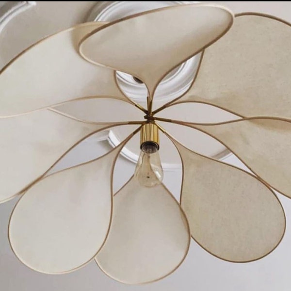 Petal Lamp, Pendant Light, Dining Room Light Fixtures, Rattan Chandelier, Flower Chandelier, Nordic Pendant Light, Fabric Chandelier