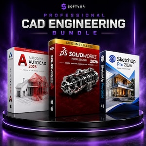Paquete profesional de ingeniería CAD: AutoCAD 2026, SolidWorks 2026, SketchUp Pro 2025 / Licencia de por vida - Descarga instantánea