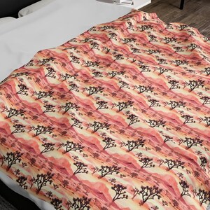Velveteen Plush Blanket, Joshua Tree Blanket, Desert Blanket, Desert Sunset, Nature Lovers, National Parks, Desert Gift