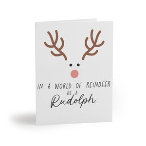Cartoline di Natale, Cartoline di auguri, Natale Boho, Amanti del Natale, Natale Boho, Biglietto Rudolph, Biglietto con renna, Biglietto unico