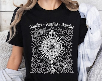Sanctus Graphic Tee, Catholic T-Shirt, Inspirational Shirt, Christian Shirt, Jesus Shirt, Faith Shirt, Christian Gift, Religious Shirt Women