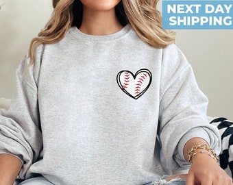 Distressed Baseball Heart Sweatshirt, Baseball Mom Sweatshirt, Baseball Mama Gift, Game Day Sweatshirt, Baseball Gifts, Baseball Season