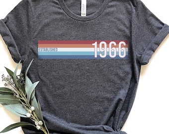 Mens 60th Birthday T-Shirt, Retro Style Established 1966 Tee, 60th Birthday Gift, Sixtieth Presents, 1966 Shirt, 60th Birthday Gift For Men