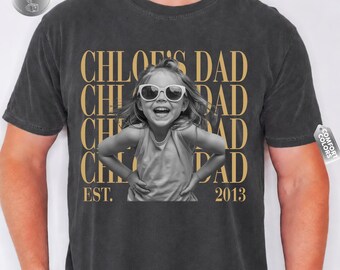 Custom Dad Vintage Photo Shirt, Personalized Fathers Day Shirt With Kids Photo, First Time Dad Gift, Best Dad Ever Shirt, New Dad Gift Ideas