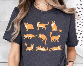 Cute Orange Cat Shirt, Orange Cat T-Shirt, Orange Cat Mom Sweatshirt, Orange Cat Owner Gift, Cat Mom Gift, Orange Tabby Cat Tee, Ginger Cat