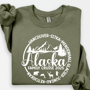 Custom Alaska Sweatshirt Shirt, Personalized Alaska Cruise Shirt, 2025 Alaska Cruise T-Shirts, Matching Cruise Tee,  Family Name Vacation