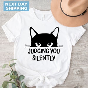 Cat Shirt, Black Cat Shirt, Cat Peeking Shirt, Cute Cat Shirt, Cat Mom Shirt, Gift for Cats Lover, Cute Women Shirt, Funny Cat T-shirt