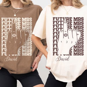 Retro Bachelorette Bride Shirt, Personalized Future Mrs Shirt, Custom Bridal, Bride to be Shirt, Custom Future Mrs Shirt, Newly Engaged Gift