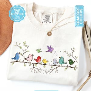 Birdwatching Comfort Colors® Shirt, Easily Distracted By Birds, Cute Bird Tee, Bird Lover Gift, Bird Watcher Gift, Bird Gifts, Bird Nerd Tee