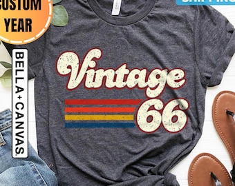 1966 Vintage Birthday Gift Tee, Retro Style, 60th Birthday for Women, Vintage 1966 T-Shirt, 60th Birthday, 60th Birthday Gift, Father Gift