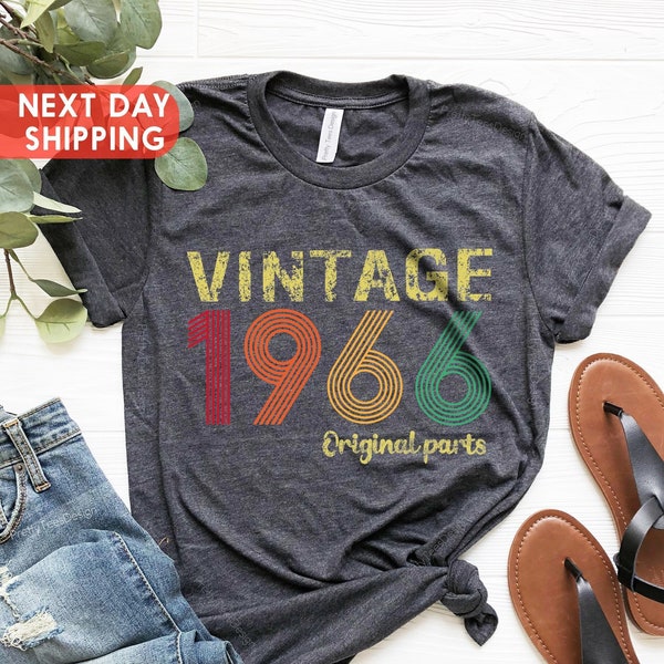 Vintage 1966 Original Part Tee, Vintage 1966 Shirt, 58th Birthday Gift For Men, Born In 1966, 58th Birthday Gift For Women, 1966 Retro Shirt