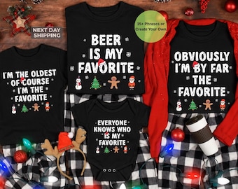 Funny Family Christmas Shirts, Christmas Family Shirt, Funny I'm The Favorite Christmas Tees, Funny Brother Sister Youth Toddler Baby Kids