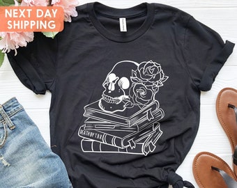 Death By TBR Shirt, Skeleton Shirt, Bookish Shirt, Halloween Shirt, Librarian Shirt, Reading Shirt, Book Lover Shirt, Funny Skeleton Shirt