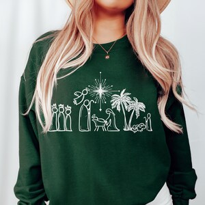 Christmas Nativity Sweatshirt, Nativity Scene Sweater, Christian Christmas Sweatshirt, Christian Crewneck Hoodie, Jesus Christmas Gift Shirt