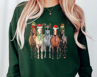 Horse Christmas Sweater, Western Christmas, Horse Sweatshirt, Women's Christmas Sweatshirt, Funny Christmas, Holiday Sweaters, Horse Gifts