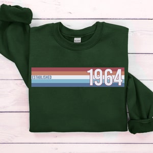 Mens 61st Birthday T-Shirt, Established 1964 Retro Strip, 61st Birthday Gift, 61st Birthday Gift for Men, Vintage 1964 Birthday Gift Grandpa
