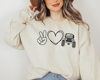 American Offroad Sweatshirt, Love Peace Offroad Sweater, Offroad Shirt, USA Flag Sweatshirt, 4WD Offroad with Amarican Flag, 4wd Flag Usa