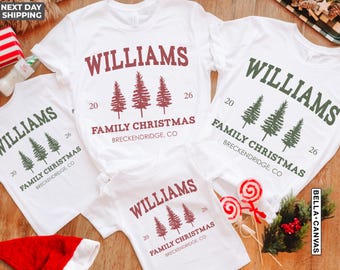 Custom Family Christmas Shirts, Matching Family Christmas Tshirts, Christmas Pajamas, Personalized Name Xmas Tees for Adult Unisex and Youth