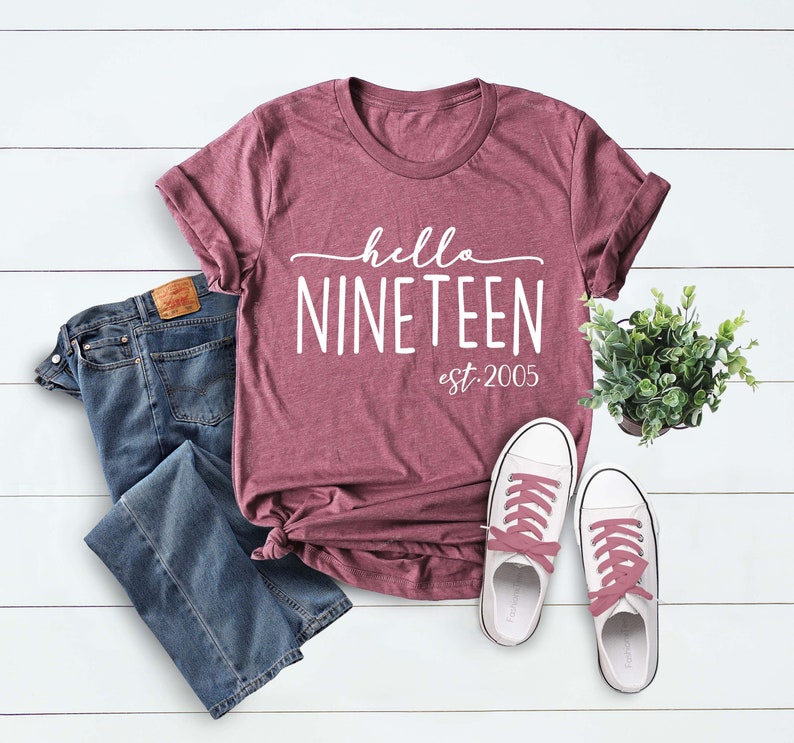Hello Est 2009 Shirt, 19th Birthday, Turning 19 Birthday Gift