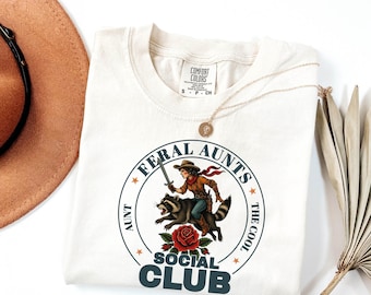 Feral Aunt Social Club, Pregnancy Reveal to Sister Auntie Shirt Cool Aunt, Retro Aunt Shirt, New Aunt, Pregnancy Announcement, Sister Gift