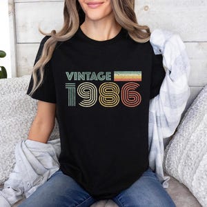 Vintage 1986 Shirt, Retro 40th Birthday T Shirt, Fortieth Gift, 40th Birthday Gift, 40th Birthday Shirt, Vintage 40th Birthday Tshirt image 4