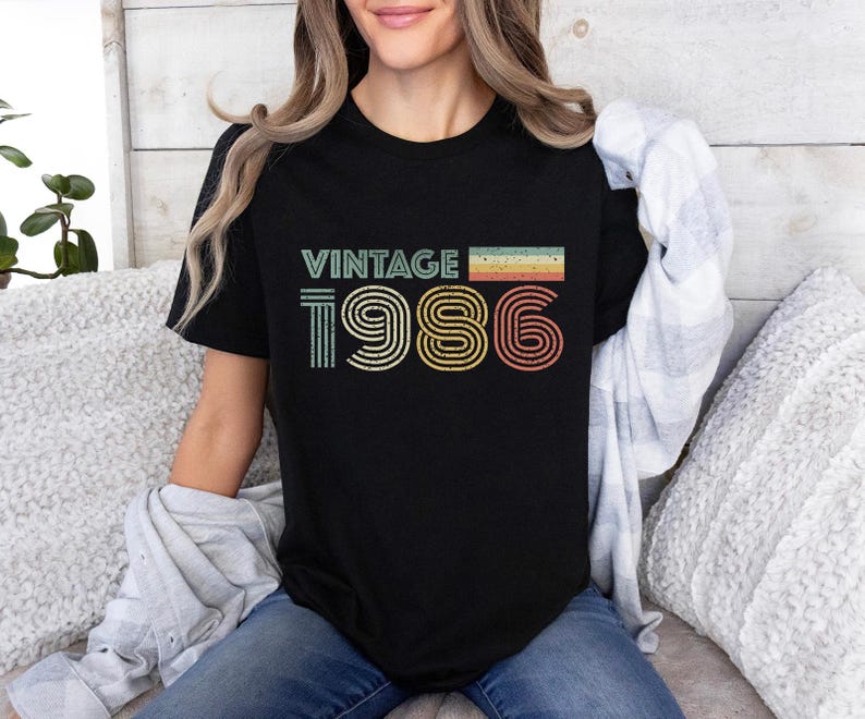 Vintage 1986 Shirt, Retro 40th Birthday T Shirt, Fortieth Gift, 40th Birthday Gift, 40th Birthday Shirt, Vintage 40th Birthday Tshirt image 4